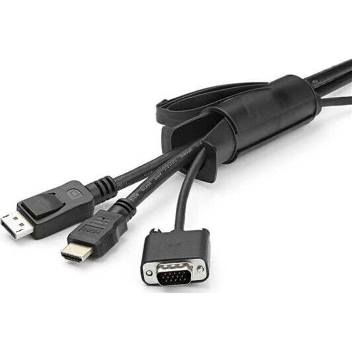 StarTech.com CMSCOILED3 1.5 m spiral cable management sleeve, 45 mm, black