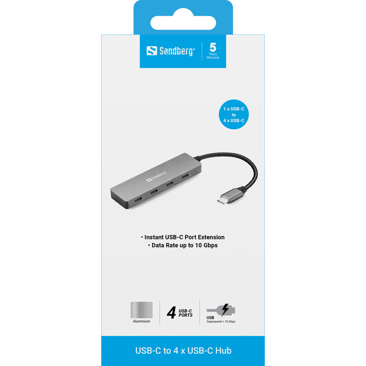 Hub USB-C a 4 x USB-C Sandberg 136-41