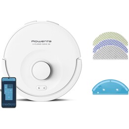 Robot aspirateur et lave-sol Rowenta X-Plorer RR8777WH avec navigation intelligente, 4 000 Pa, Wi-Fi et fonction anti-allergies