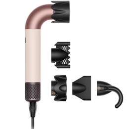 Asciugacapelli Dyson Supersonic per capelli ricci e molto ricci, colore rosa ceramica/oro rosa.