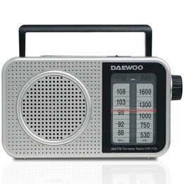 Daewoo DW1125 Portable Radio / Battery Operated / Metallic Gray