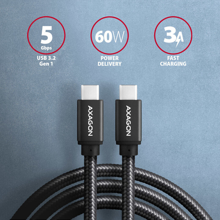 Câble USB-C USB-C AXAGON BUCM3-CM15AB, 1,5