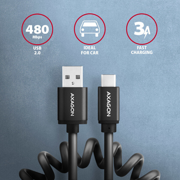 AXAGON BUCM-AM10TB USB-C to USB-A cable, 0.6 m