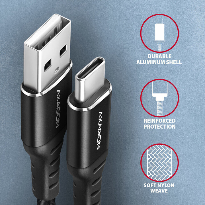 AXAGON BUCM-AM20AB cable USB-C USB-A, 2 m