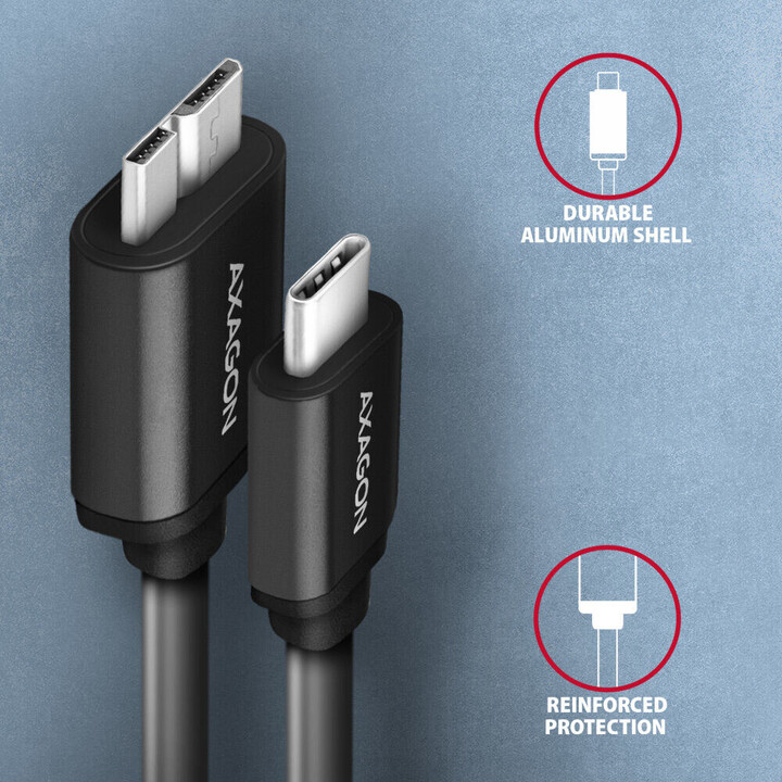 Cable USB Micro-B USB AXAGON BUMM3-CM10AB