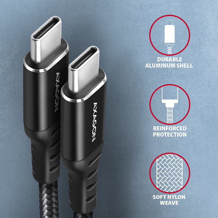 Cabo AXAGON BUCM-CM10AB e USB-C USB-C, 1,0m