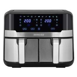Heinrich's HFR 8214 Freidora doble de aire caliente 2 x 4.5 l - 9.0 l 1300-2400 W Negro - Plata
