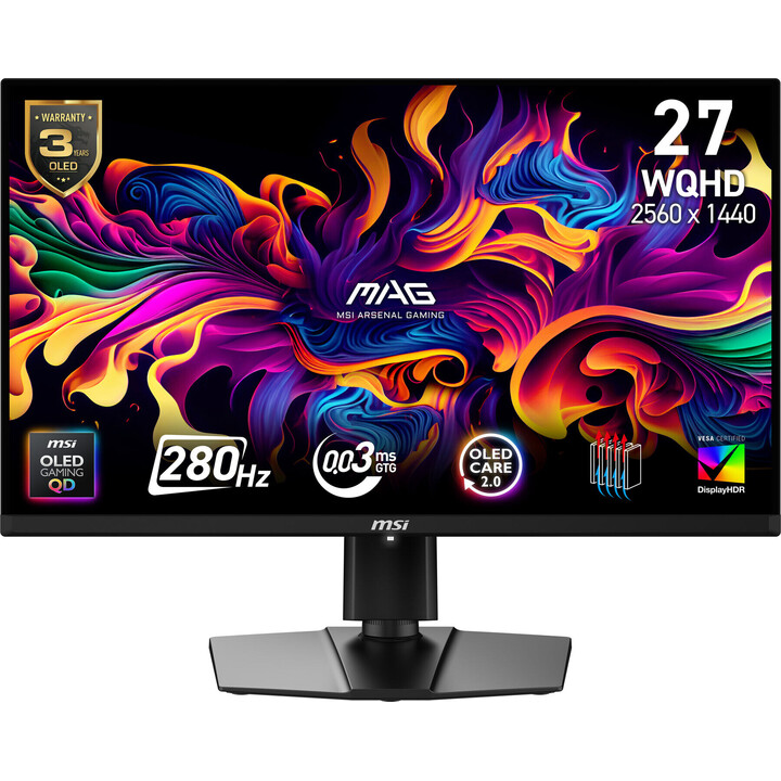Monitor|MSI|26.5 "|2560 x 1440 pixels|Wide Quad HD|Native aspect ratio 16:9|QD-OLED|Flat|MAG271QPQD-OLEDX28