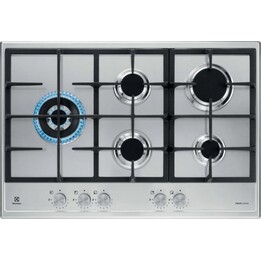 Plaque de cuisson à gaz Electrolux KGS75662SX SlimLine 600, 75 cm, en acier inoxydable anti-traces de doigts
