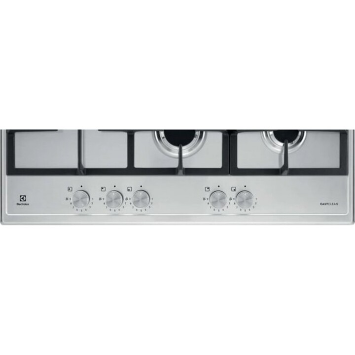 Placa de gás Electrolux KGS75662SX SlimLine 600, 75 cm, em aço inoxidável resistente a impressões digitais