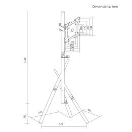 Support / pied de sol pour téléviseur Maclean, 27-55", VESA max. 200x200, max. 60 kg, MC-181 W