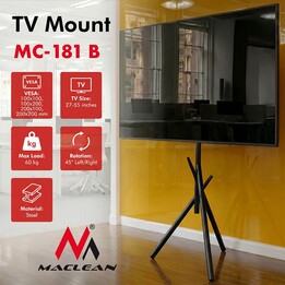 Supporto da pavimento per TV Maclean, 27-55", VESA max. 200x200, max. 60 kg, MC-181 B