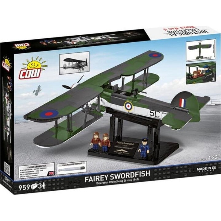 Cobi Klocki Fairey Swordfish Blocks, Edición Ejecutiva, 959 piezas