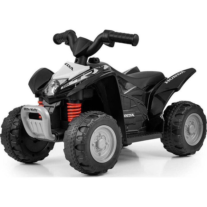 Quad Milly Mally Honda, color negro, alimentado por batería.