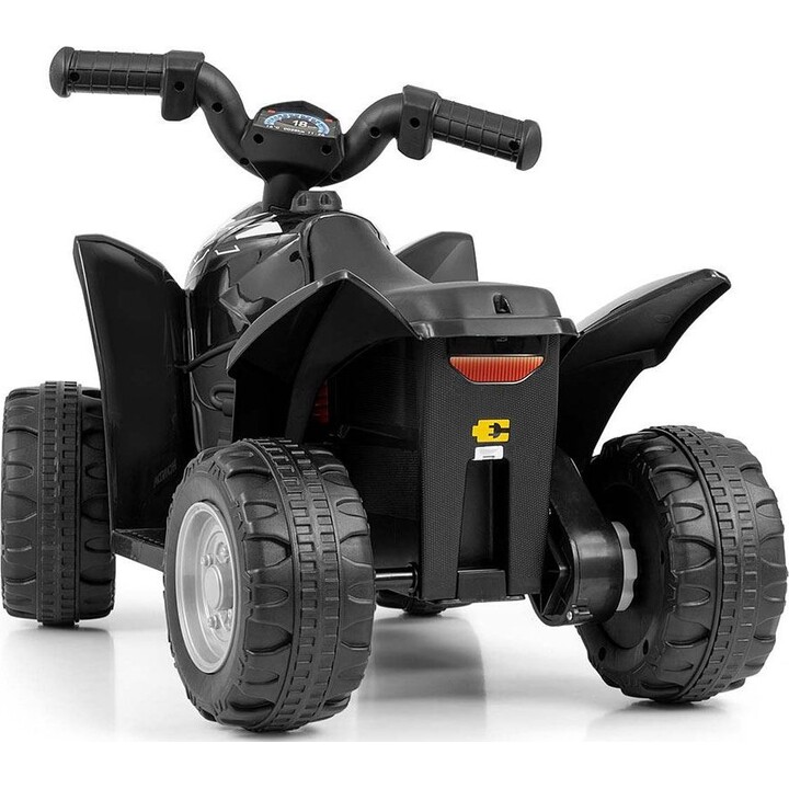 Quad Milly Mally Honda, color negro, alimentado por batería.