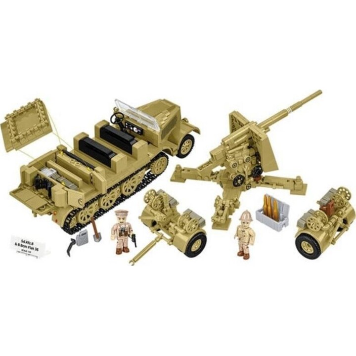Cobi Klocki Bausatz Sd.Kfz. 8 mit 8,8-cm-Flak 36, 975 Teile.