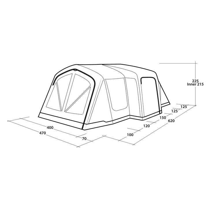 Outwell Montana 6 Air 6 person(s) Green, Gray Tunnel tent