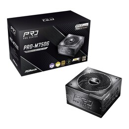 Alimentatore Asrock PRO-M750G da 750 W con certificazione 80 PLUS Gold.