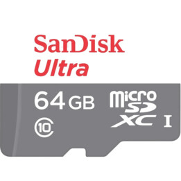 SanDisk MicroSD 64GB Ultra UHS-I + Class 10 Adapter