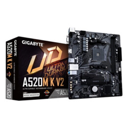 Gigabyte A520M K V2 AMD Socket AM4 64GB Micro ATX Black