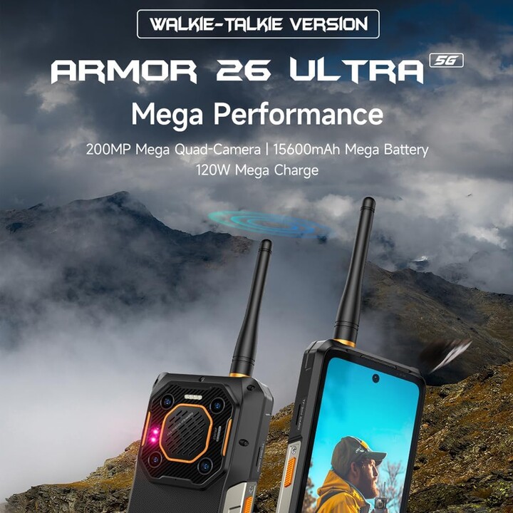 Talkie-walkie Ulefone Armor 26 Ultra 5G, 12 Go 512 Go, 6,78 LCD IPS FHD+, 15 600 mAh, noir