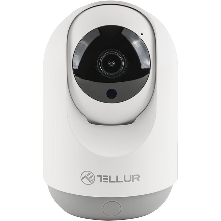 Câmera interna inteligente Tellur Smart WiFi 3MP, UltraHD, rastreamento automático, PTZ branca