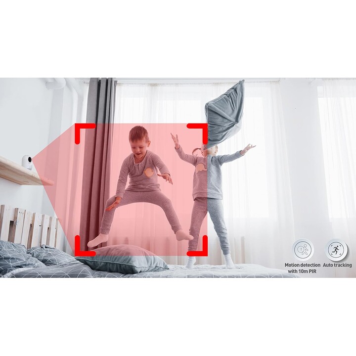 Câmera interna inteligente Tellur Smart WiFi 3MP, UltraHD, rastreamento automático, PTZ branca