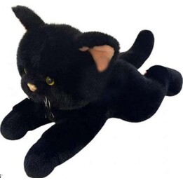 Chat Madej couché, 55 cm, noir