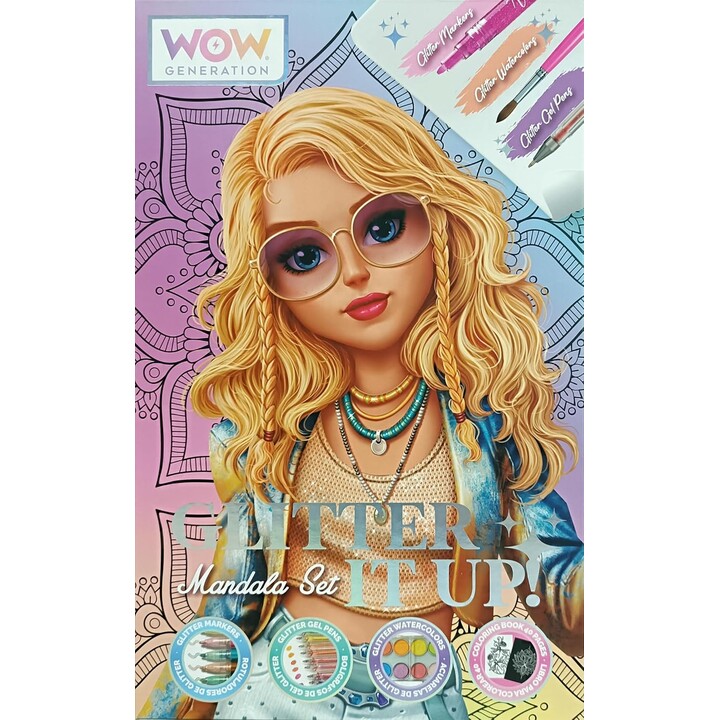 Kids Euroswan WOW00084 conjunto criativo de pintura mandala com brilho