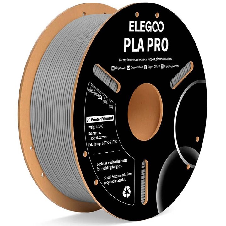 ELEGOO PLA PRO Gris - Filament 1.75mm pour Imprimantes 3D FDM
