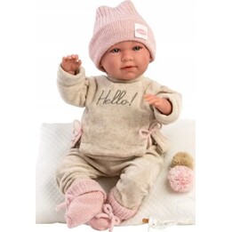 LLORENS Mimi, muñeca tipo «baby doll» llorando con almohada, 42 cm
