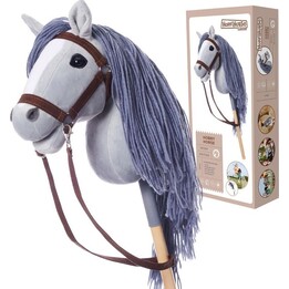 Hoppimals Caballo en un palito HOPPIHORSE Caballo de juguete A3 Gris