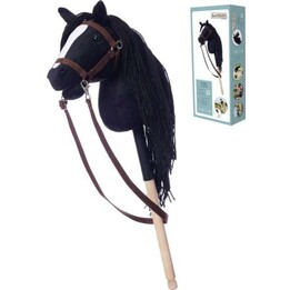 Hoppimals Pferd am Stiel HOPPIHORSE Spielzeugpferd A4 Schwarz
