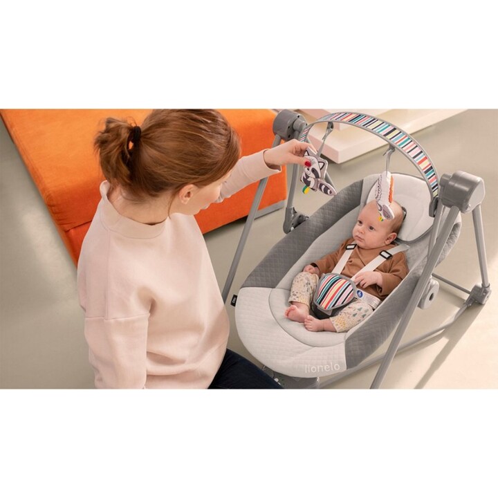 Balançoire pour bébé Lionelo OTTO, gris tourterelle