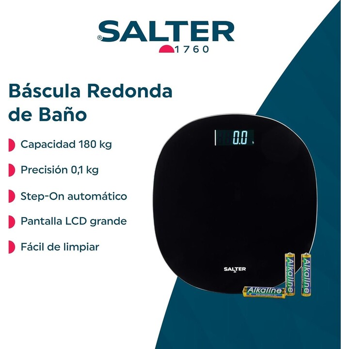 Bilancia elettronica rotonda Salter SA00709BFEU12, nera