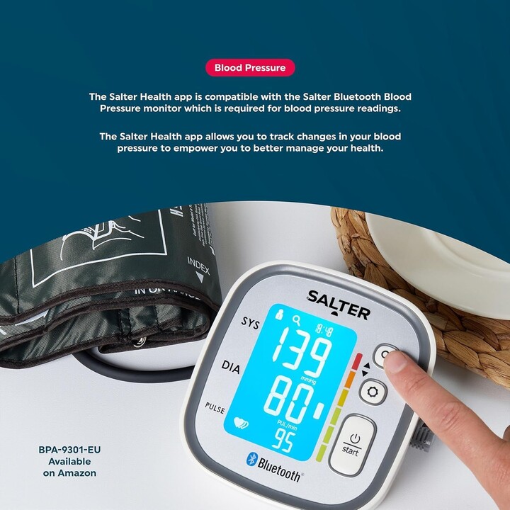 Bilancia pesapersone intelligente Salter 9192 BK3R Curve Bluetooth, nera.
