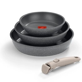 3er-Pack Bratpfannen mit abnehmbarem Griff Monix One Click Pietra M831303 / Ø 20 cm / Ø 24 cm / Ø 26 cm / Geschmiedetes Aluminiu