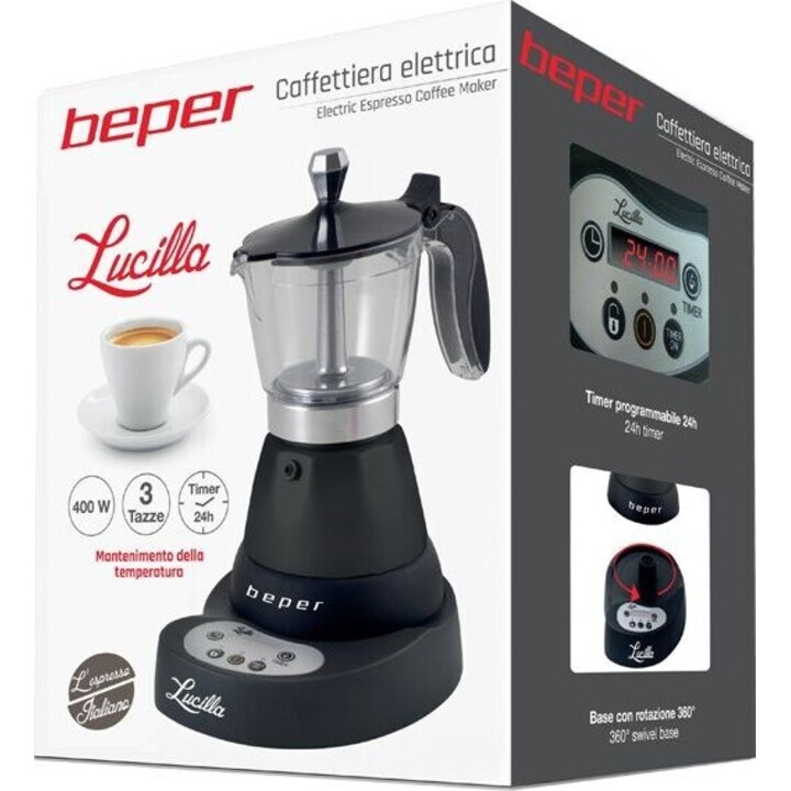 Beper BC.041N Cafeteira elétrica Lucilla preta