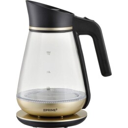Prime3 SEK51GL Glas-Wasserkocher transparent, goldfarben und schwarz