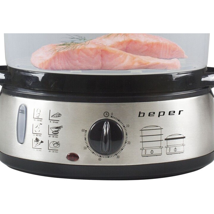 Beper BC.250 Vaporiera 9 L in acciaio nero