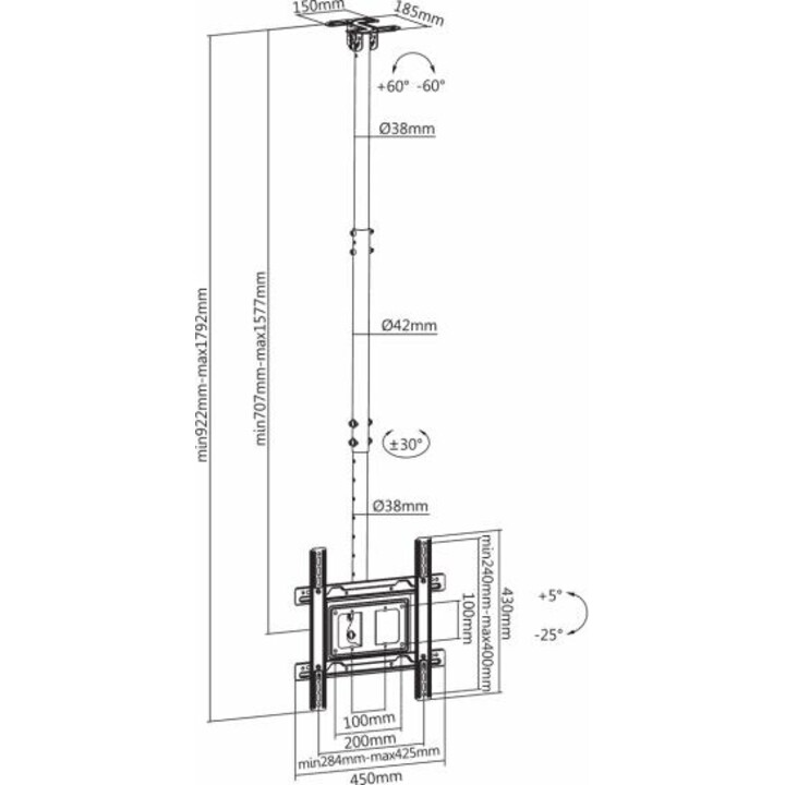 SBOX CPLB-9441 ceiling mount black