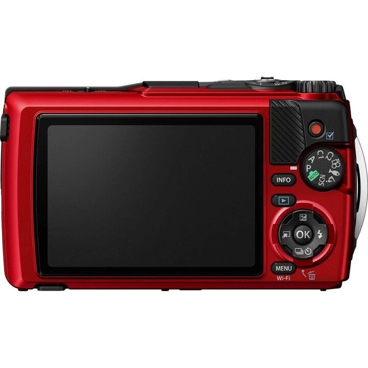 Câmara compacta Olympus Tough Om System V110030RU000, tamanho 7, vermelha