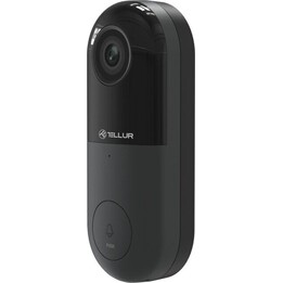 Videoportero inteligente Tellur WiFi 1080P, PIR, con cable, color negro