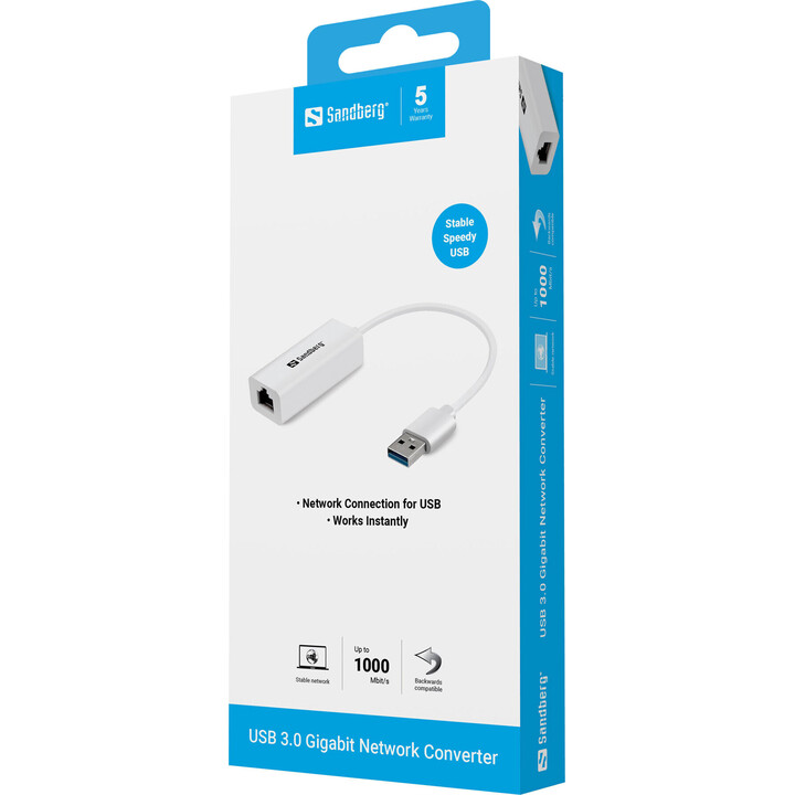 Adaptateur réseau Gigabit USB 3.0 Sandberg 133-90