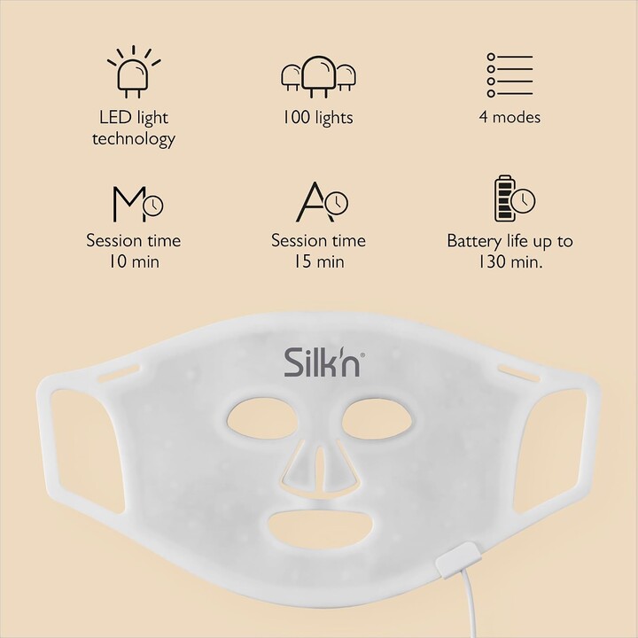 Silk'n FLM100PE1001 masque facial LED 100 blanc