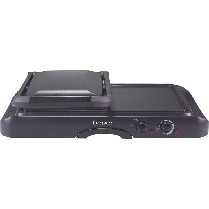 Beper P101TOS501 Elektrogrill doppelte Platte schwarz