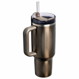Copo térmico STANLEY Quencher H2.O com ranhuras, 1,18L, acabamento GunMetal Shine