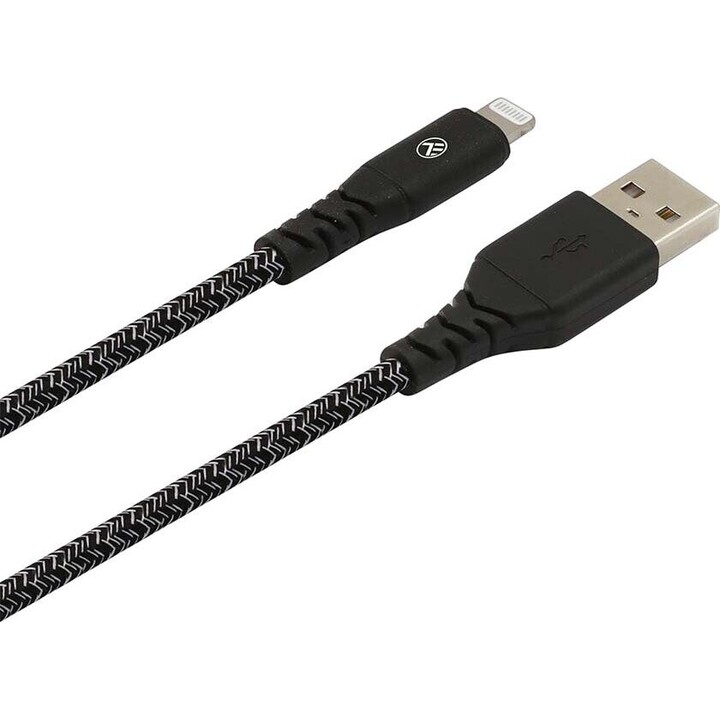 Tellur Green Datenkabel USB auf Lightning 2,4 A 1 m Nylon schwarz