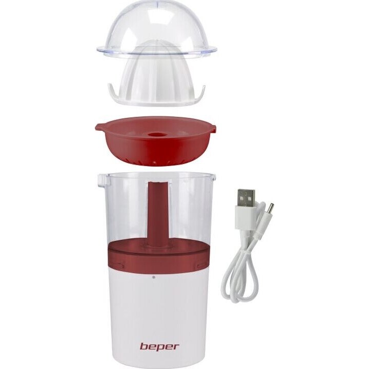 Beper P102EST100 exprimidor recargable USB blanco, rojo