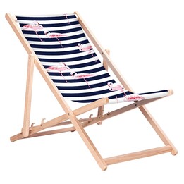 Tumbona clásica de haya GreenBlue GB183 con estampado Flamingo